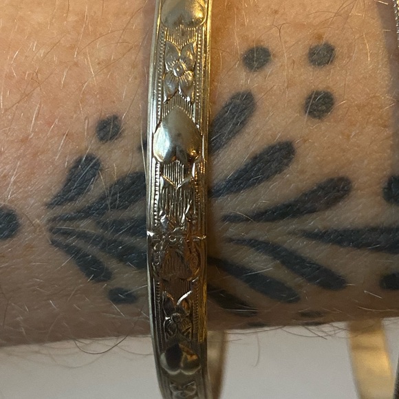 Vintage 1940’s Danecraft Sterling Silver Art Nouveau Design Bangle Bracelets - Picture 2 of 5